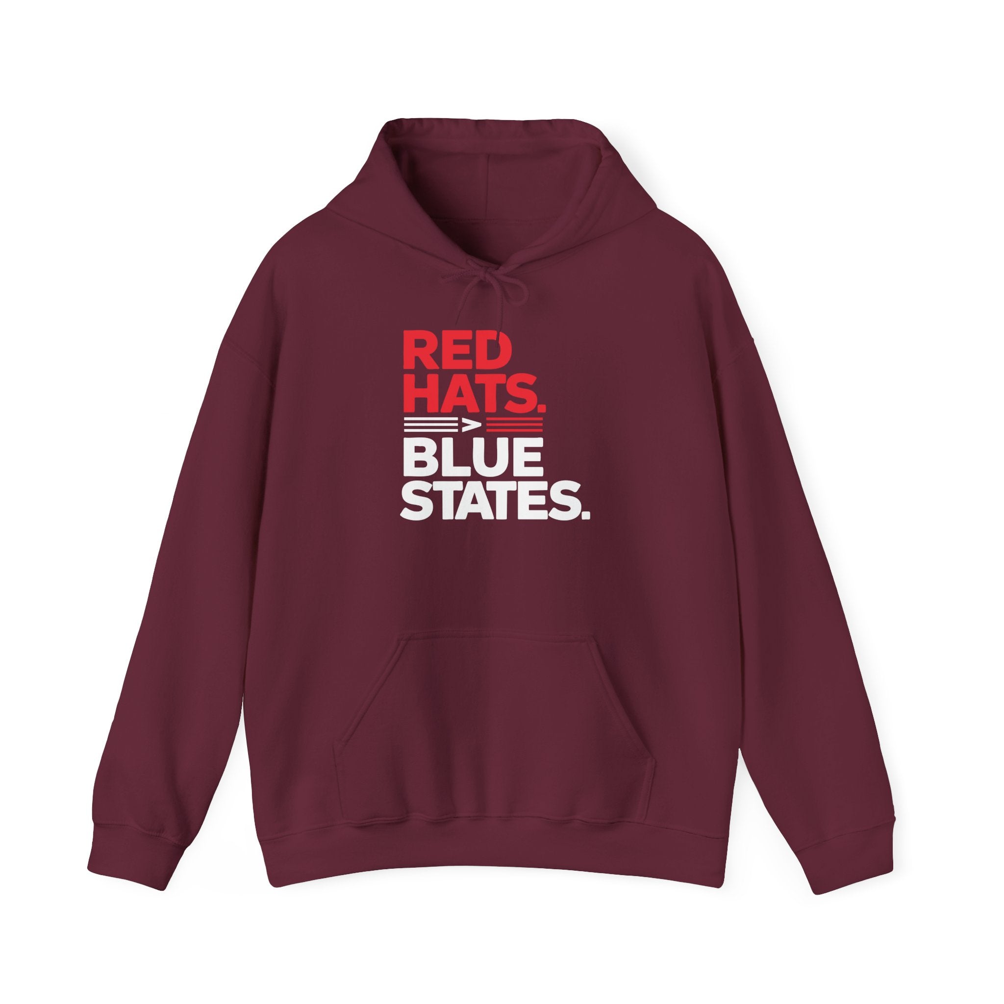 Red Hats > Blue States Hooded Sweatshirt - Conservative State Pride Comfort Wear