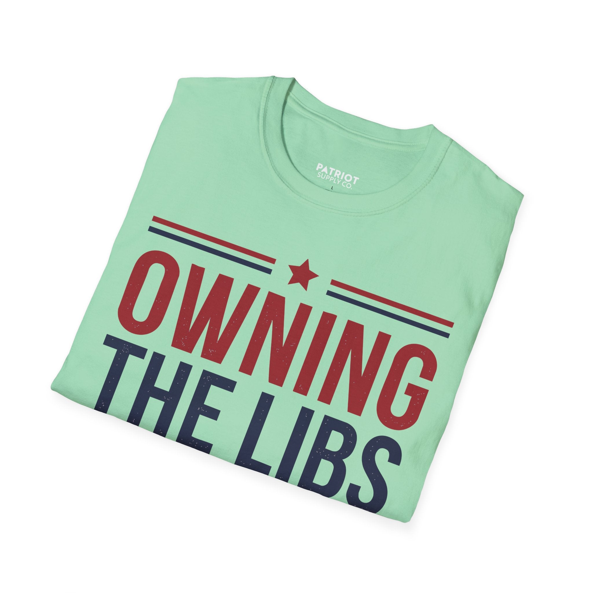 Owning The Libs Since Day One - Proud Americans Patriotic T-Shirt - Conservative Election Statement Tee | American Pride Celebration Apparel