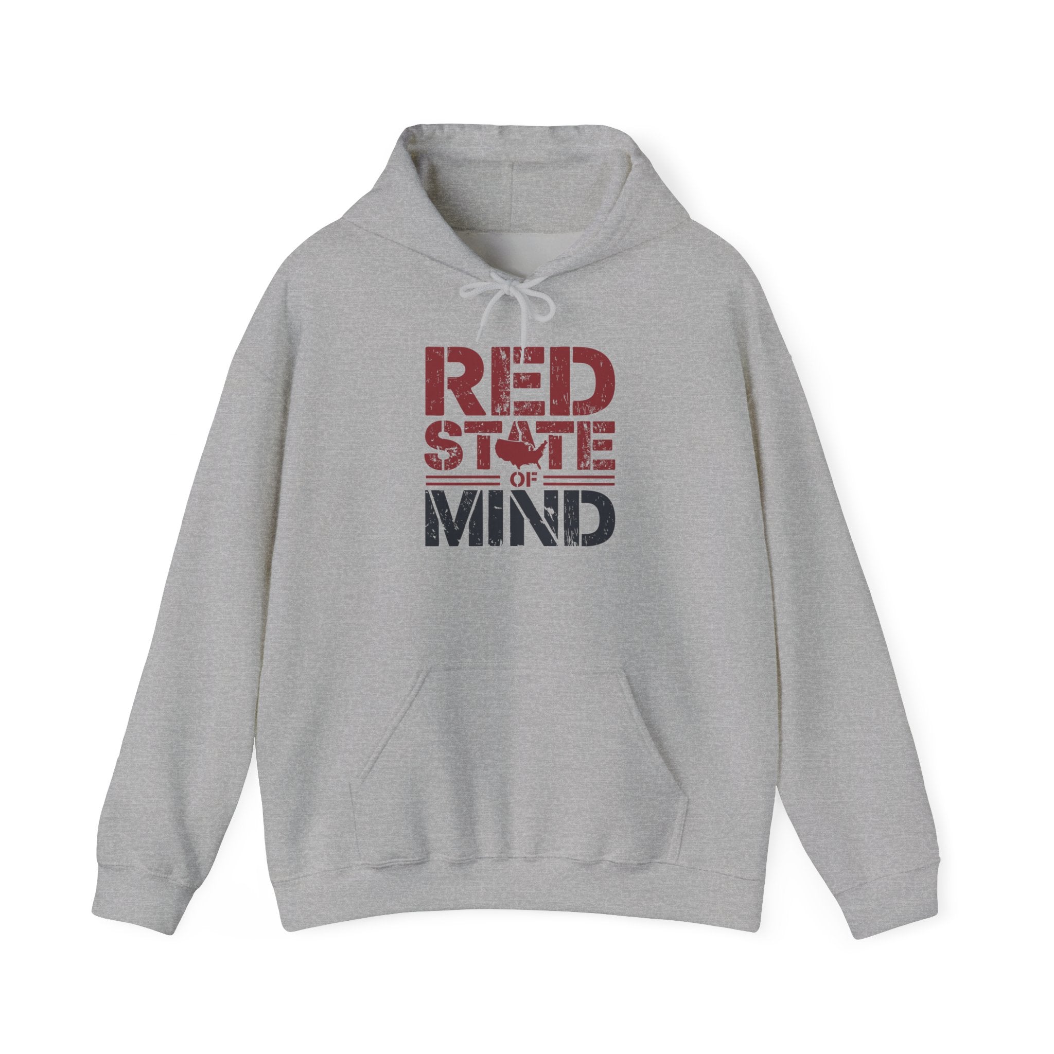 Red State of Mind Hooded Sweatshirt - Conservative Values Comfort Wear