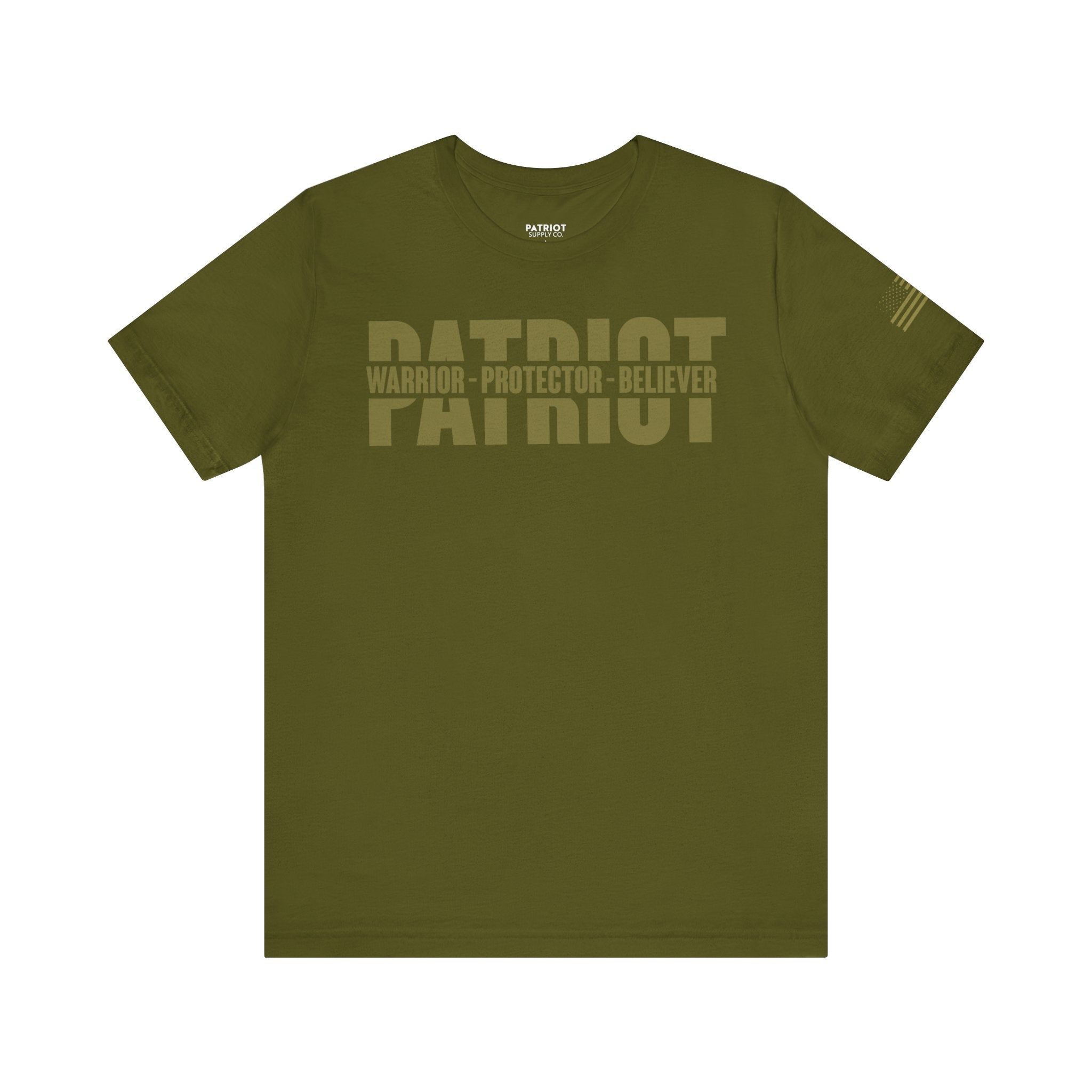 Patriot Warrior Protector Believer - Premium Conservative Patriot Statement T-Shirt