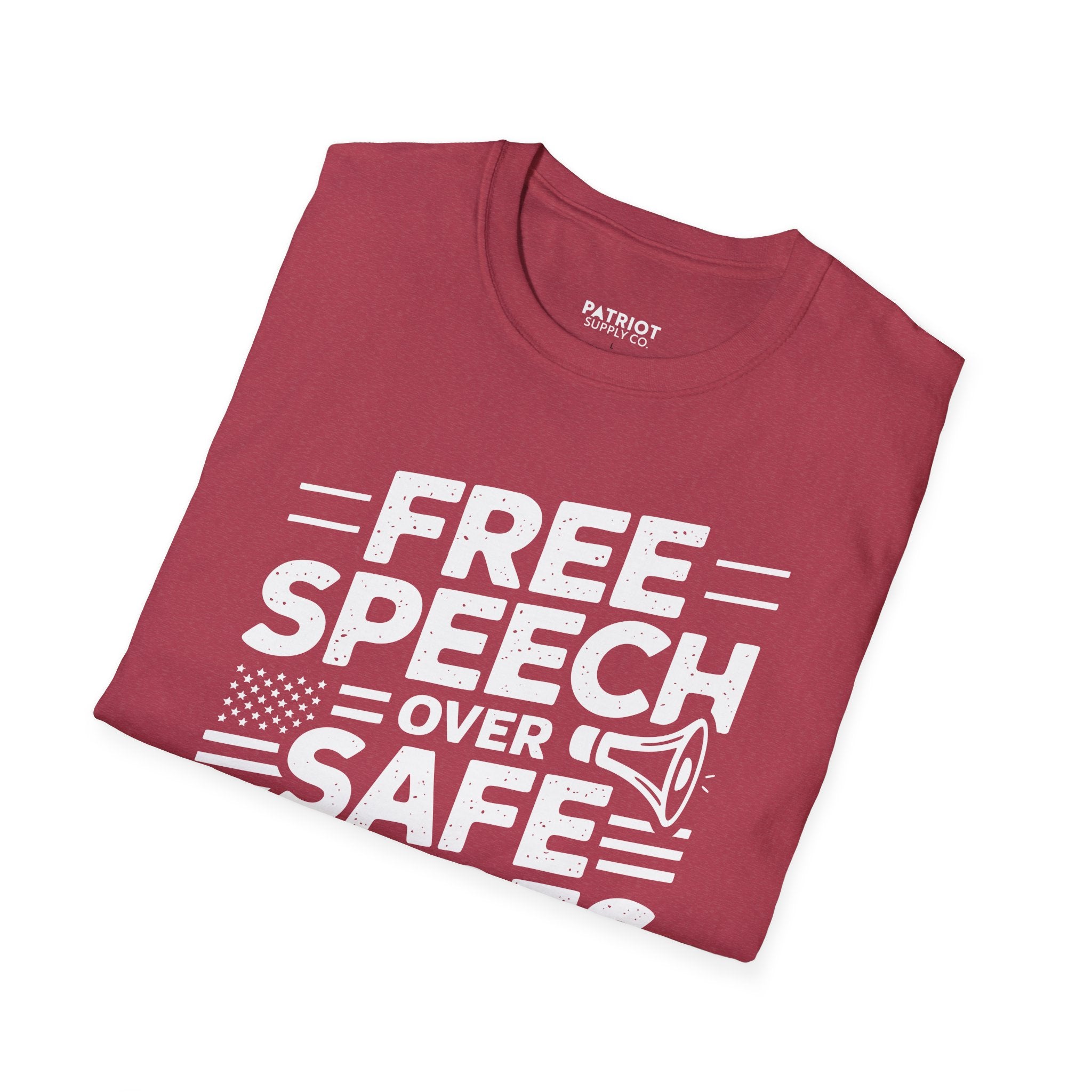 Free Speech Over Safe Spaces - Conservative First Amendment Statement T-Shirt