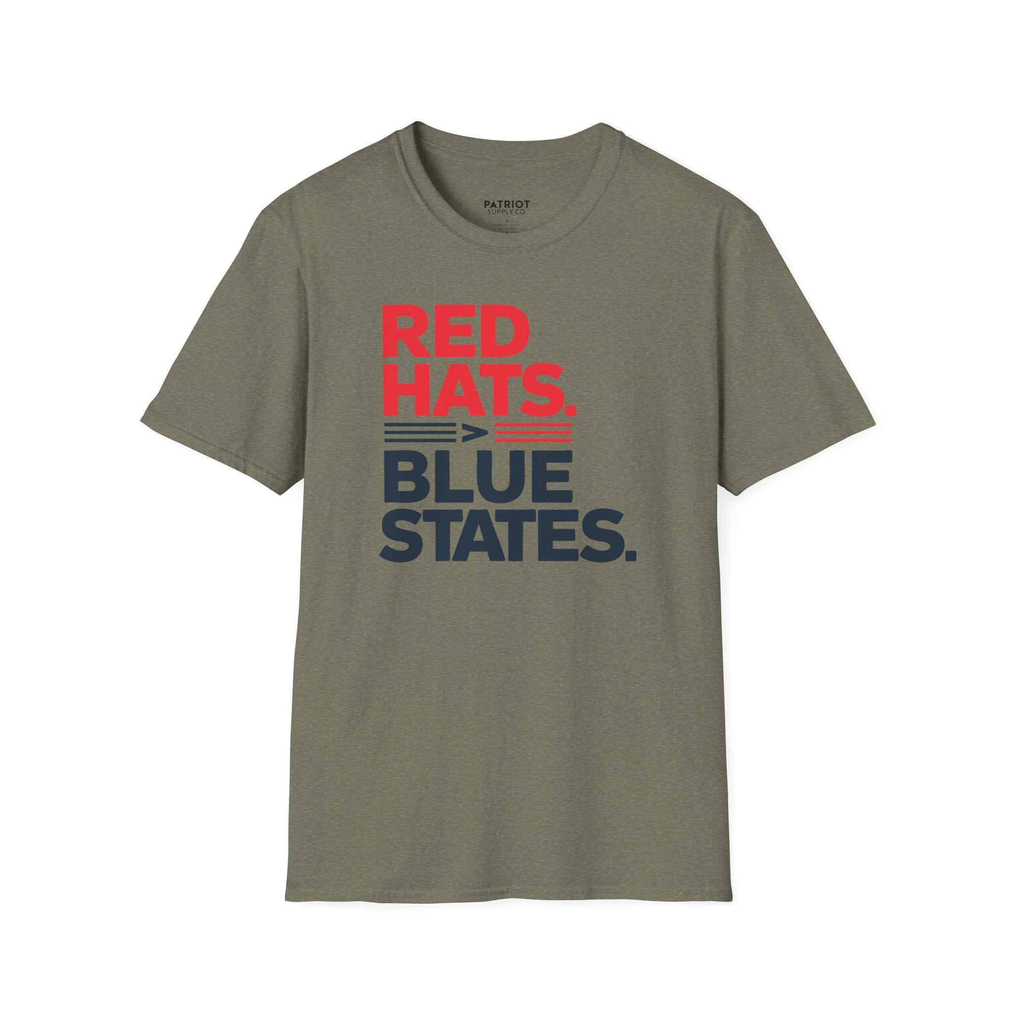Red Hats > Blue States - Conservative State Pride Statement T-Shirt