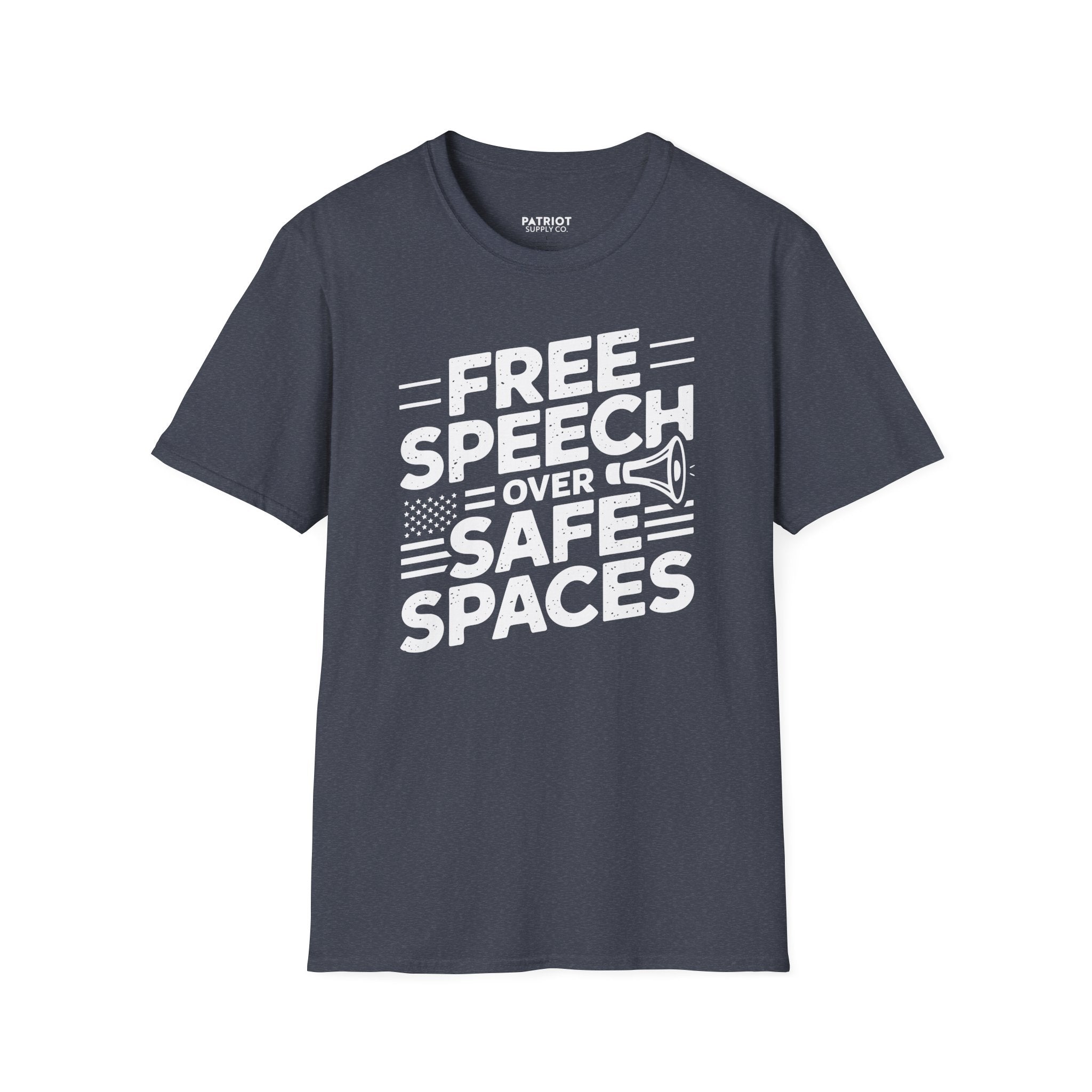 Free Speech Over Safe Spaces - Conservative First Amendment Statement T-Shirt