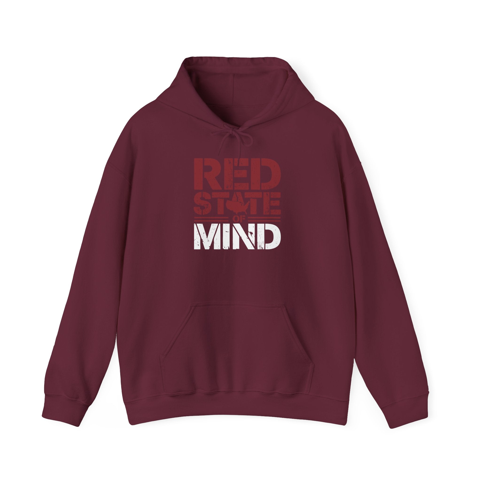 Red State of Mind Hooded Sweatshirt - Conservative Values Comfort Wear