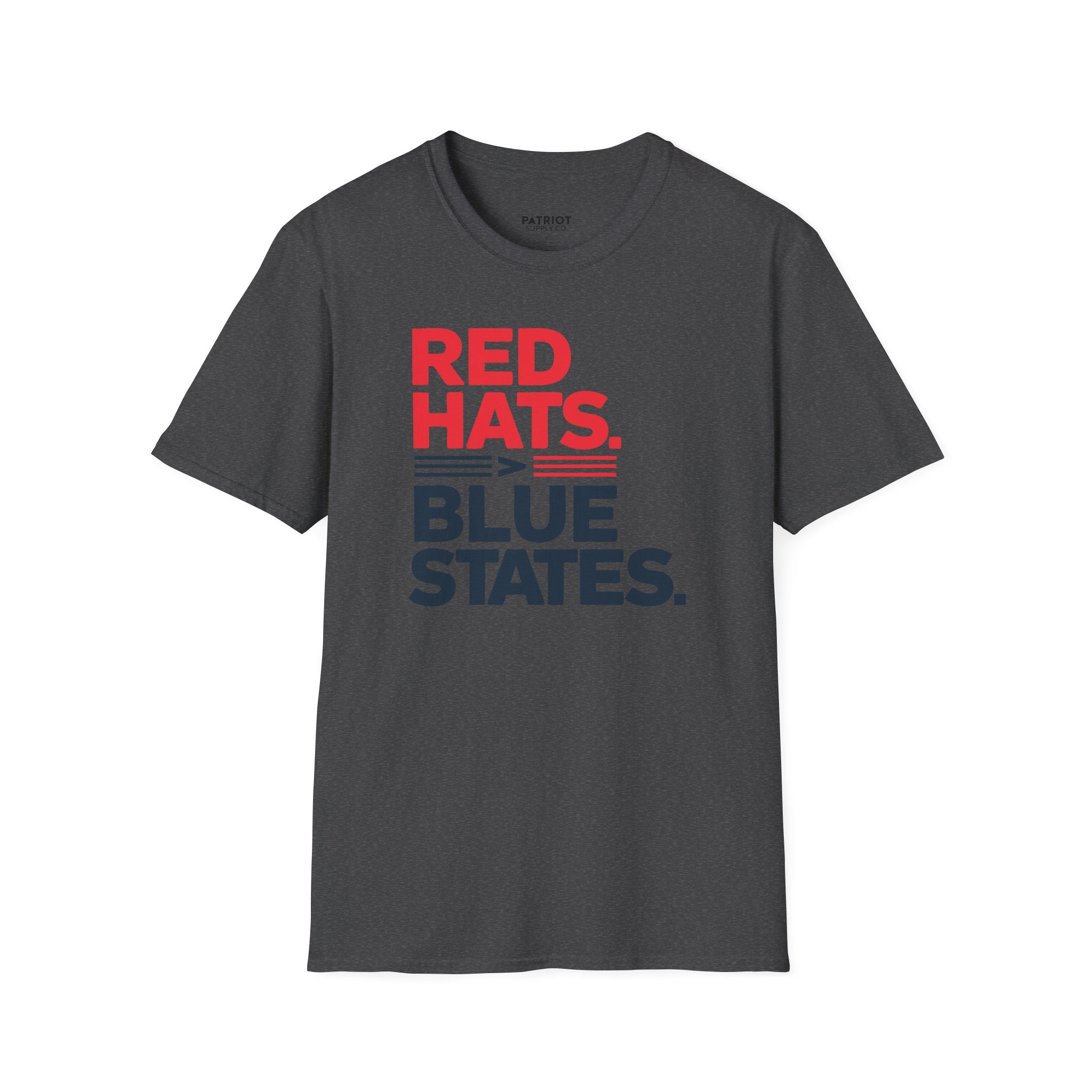 Red Hats > Blue States - Conservative State Pride Statement T-Shirt