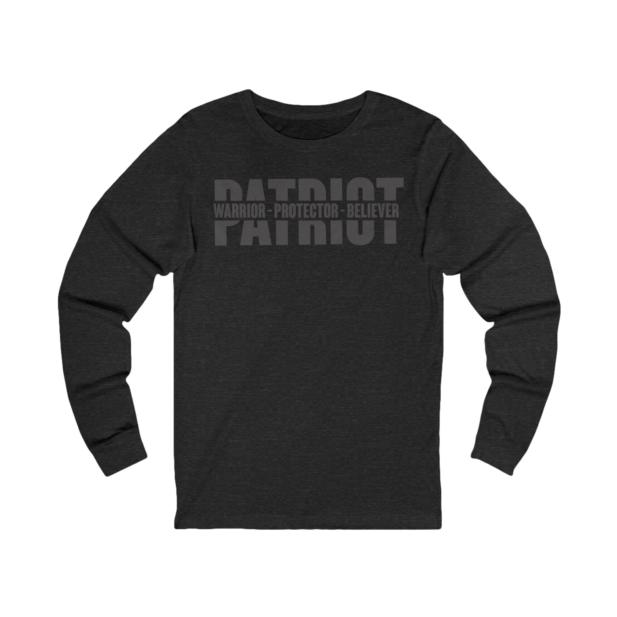 Patriotic Warrior Long Sleeve Tee - Conservative Faith and Freedom Statement Shirt