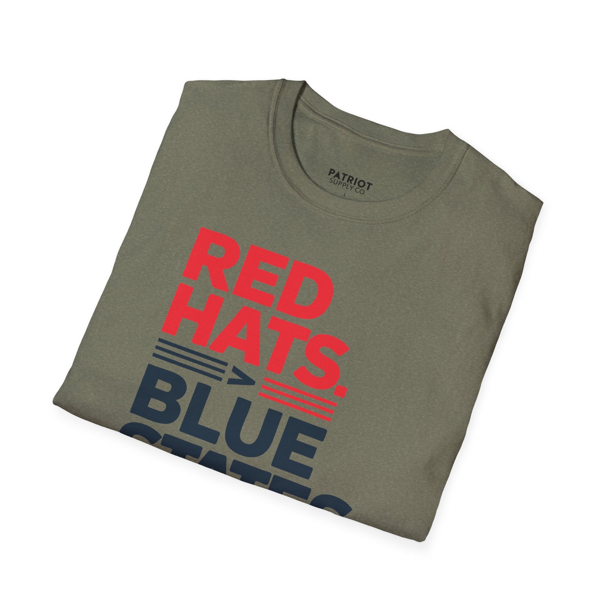 Red Hats > Blue States - Conservative State Pride Statement T-Shirt