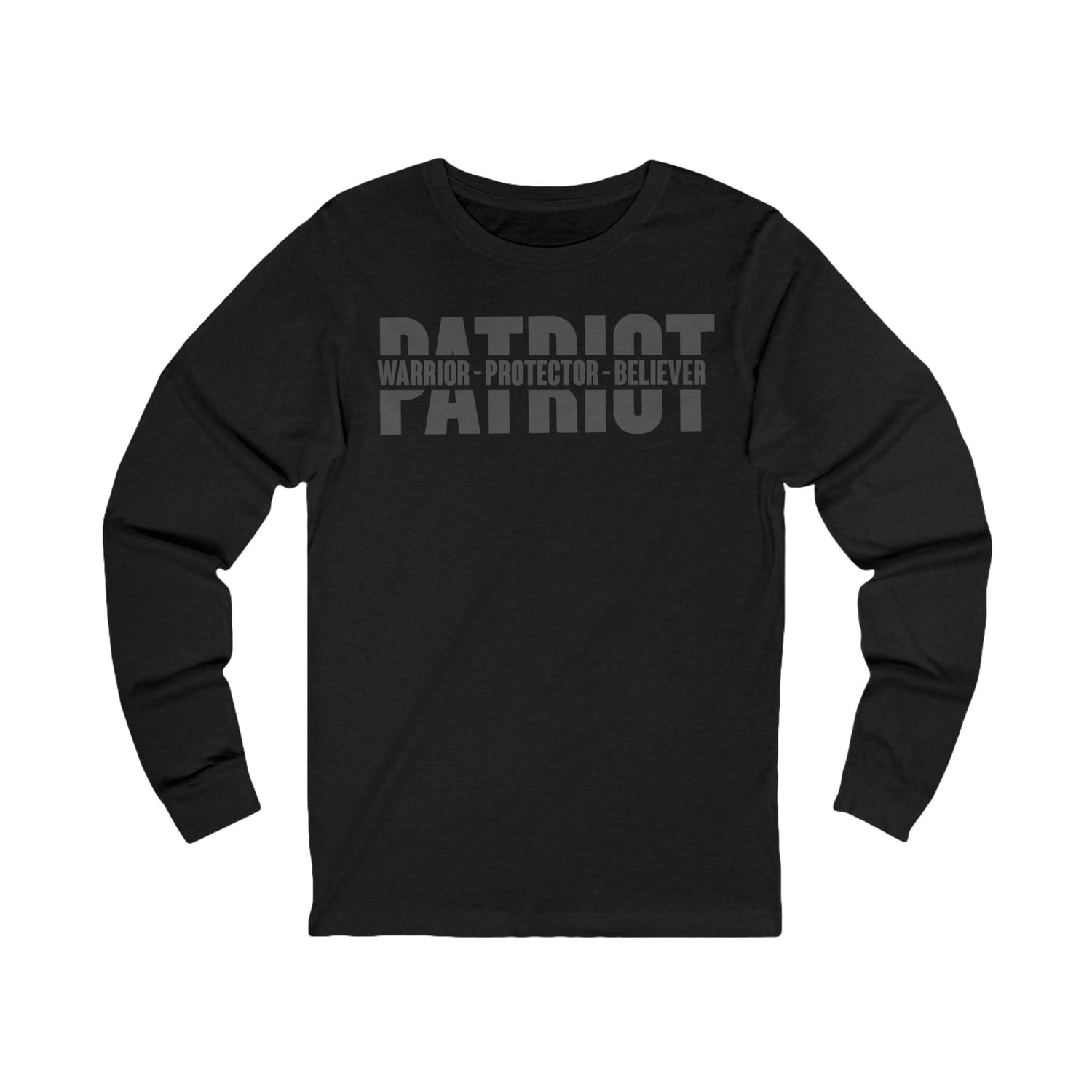 Patriotic Warrior Long Sleeve Tee - Conservative Faith and Freedom Statement Shirt - Patriot Supply Co.