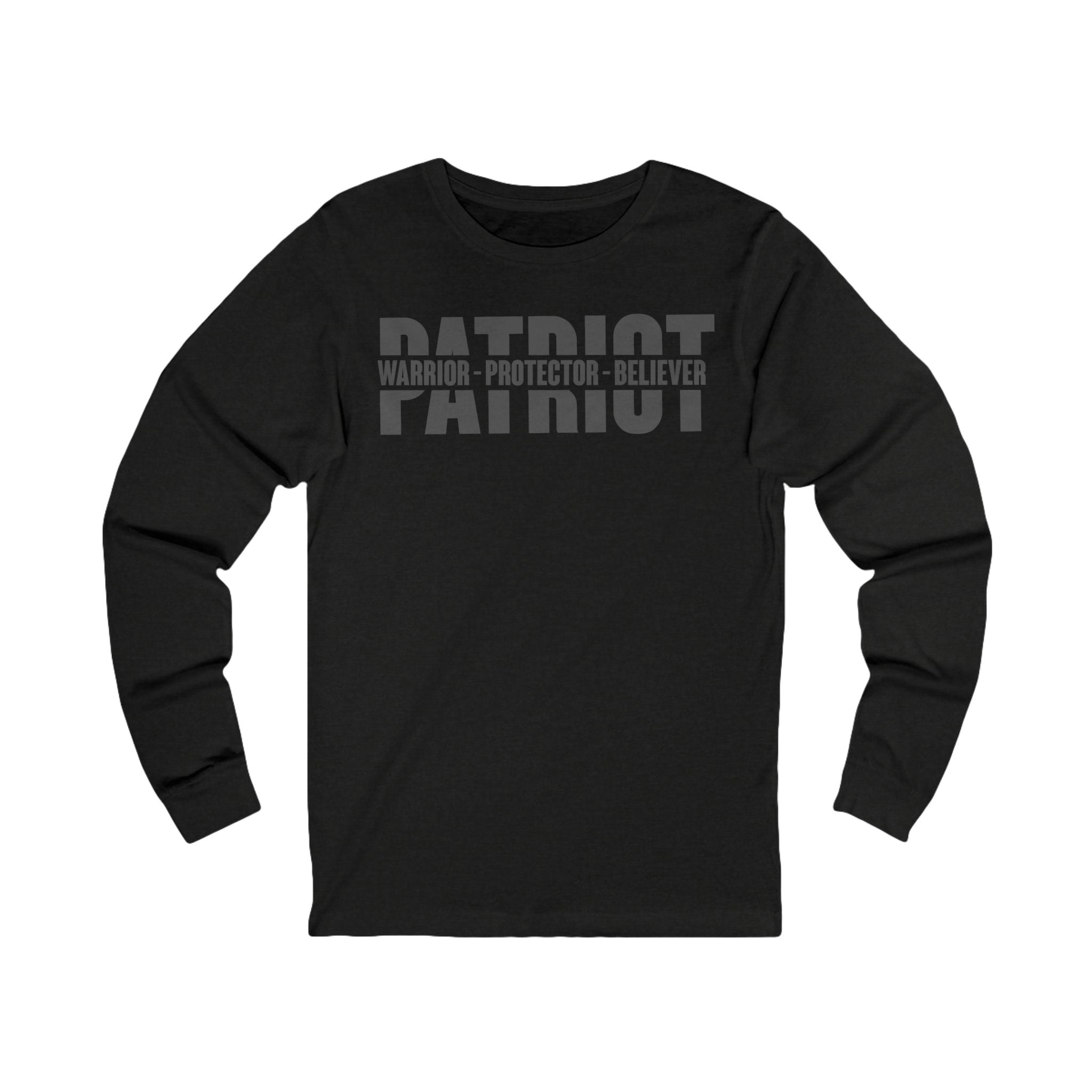 Patriotic Warrior Long Sleeve Tee - Conservative Faith and Freedom Statement Shirt - Patriot Supply Co.