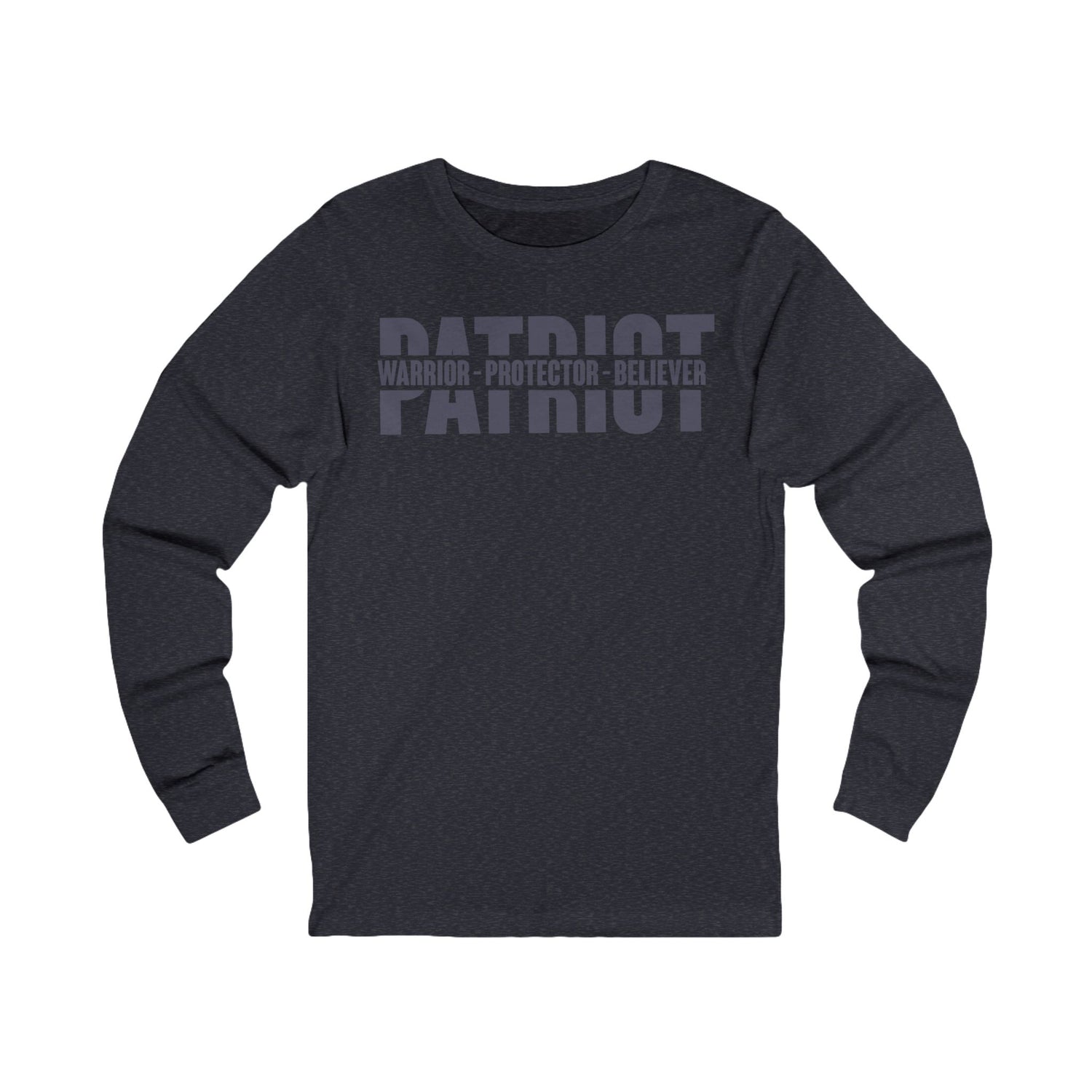 Patriotic Warrior Long Sleeve Tee - Conservative Faith and Freedom Statement Shirt - Patriot Supply Co.