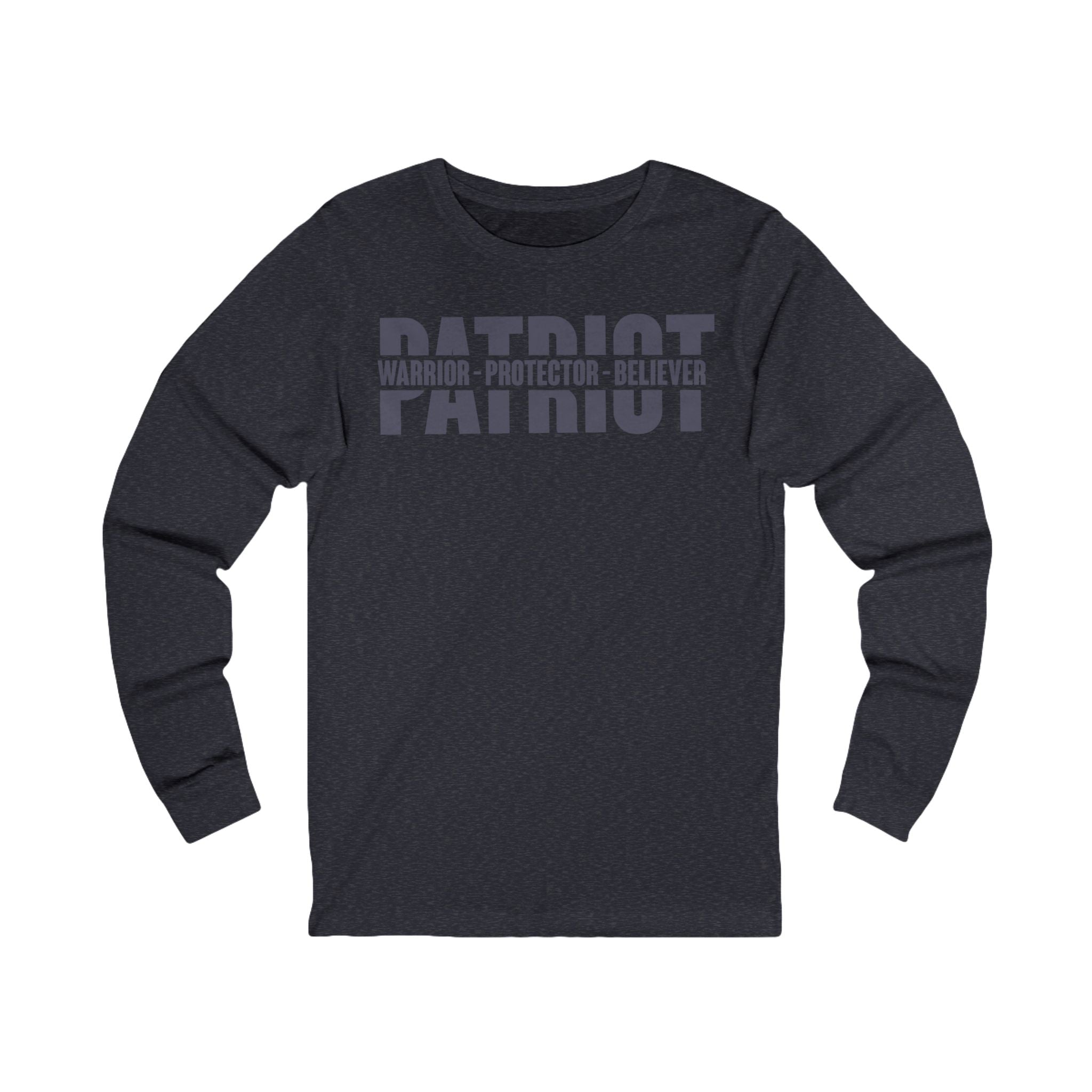 Patriotic Warrior Long Sleeve Tee - Conservative Faith and Freedom Statement Shirt - Patriot Supply Co.