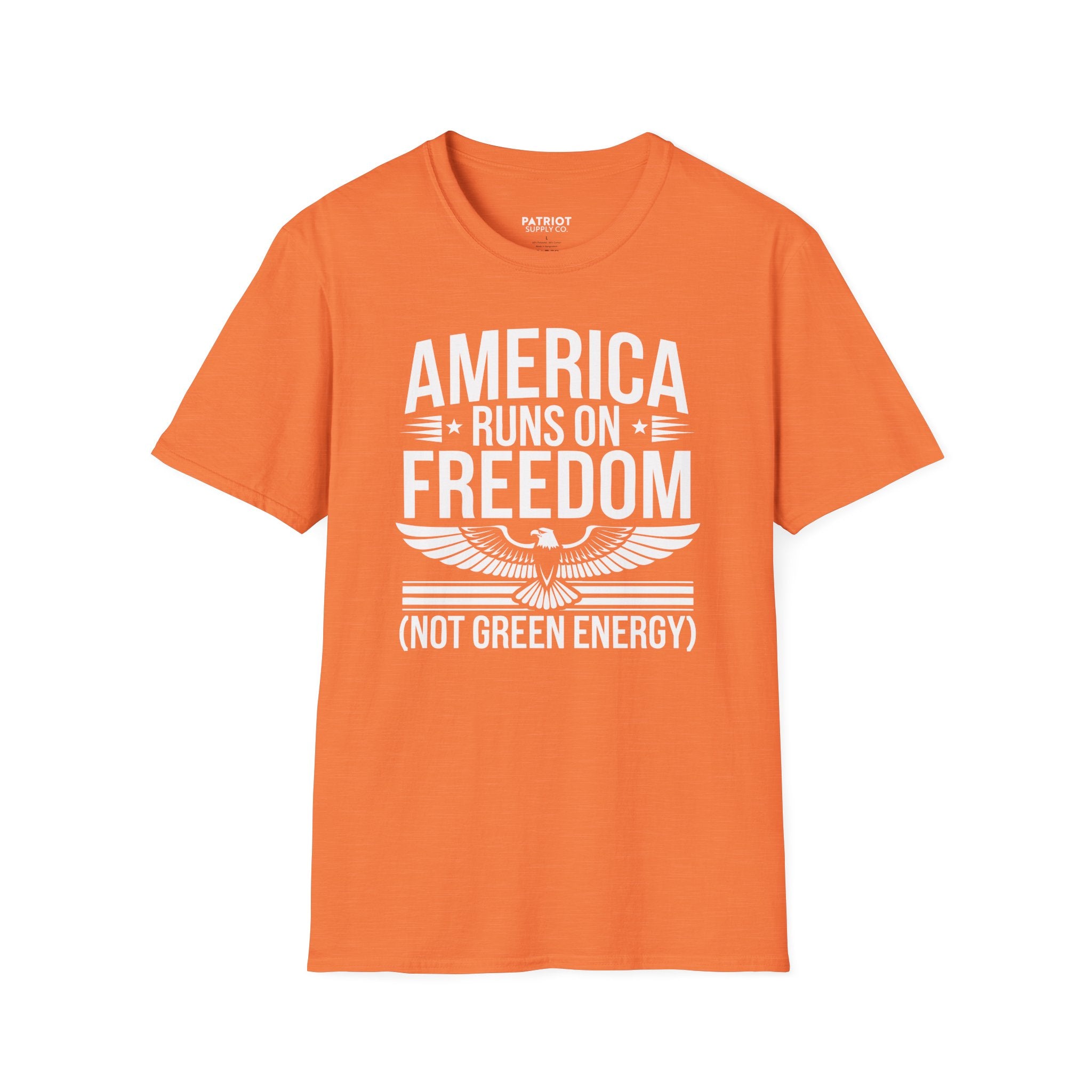 America Runs on Freedom Not Green Energy - Conservative Energy Independence T-Shirt - Patriot Supply Co.