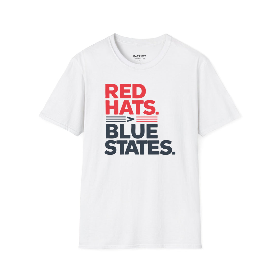 Red Hats &gt; Blue States - Conservative State Pride Statement T-Shirt