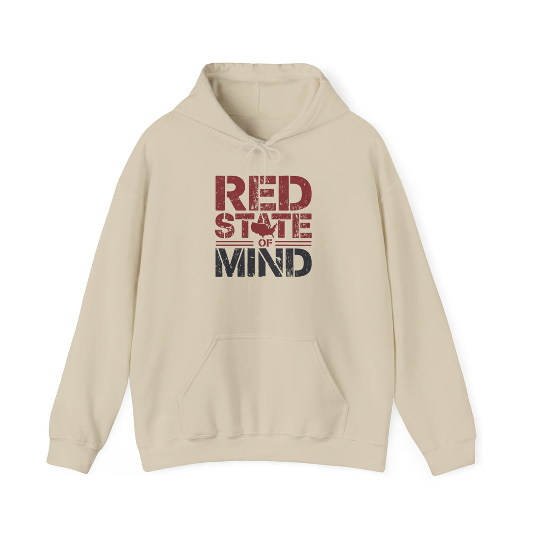 Red State of Mind Hooded Sweatshirt - Conservative Values Comfort Wear