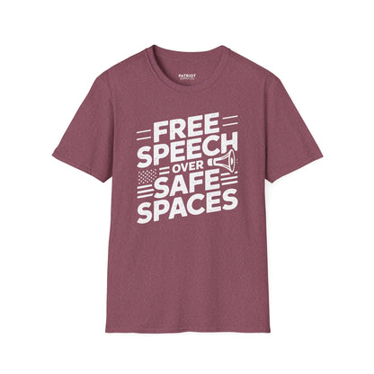 Free Speech Over Safe Spaces - Conservative First Amendment Statement T-Shirt