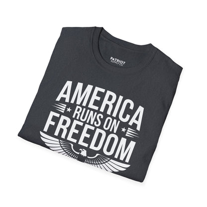 America Runs on Freedom Not Green Energy - Conservative Energy Independence T-Shirt