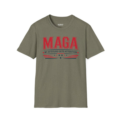 MAGA My Attitude Gets Attention - Bold Conservative Statement T-Shirt
