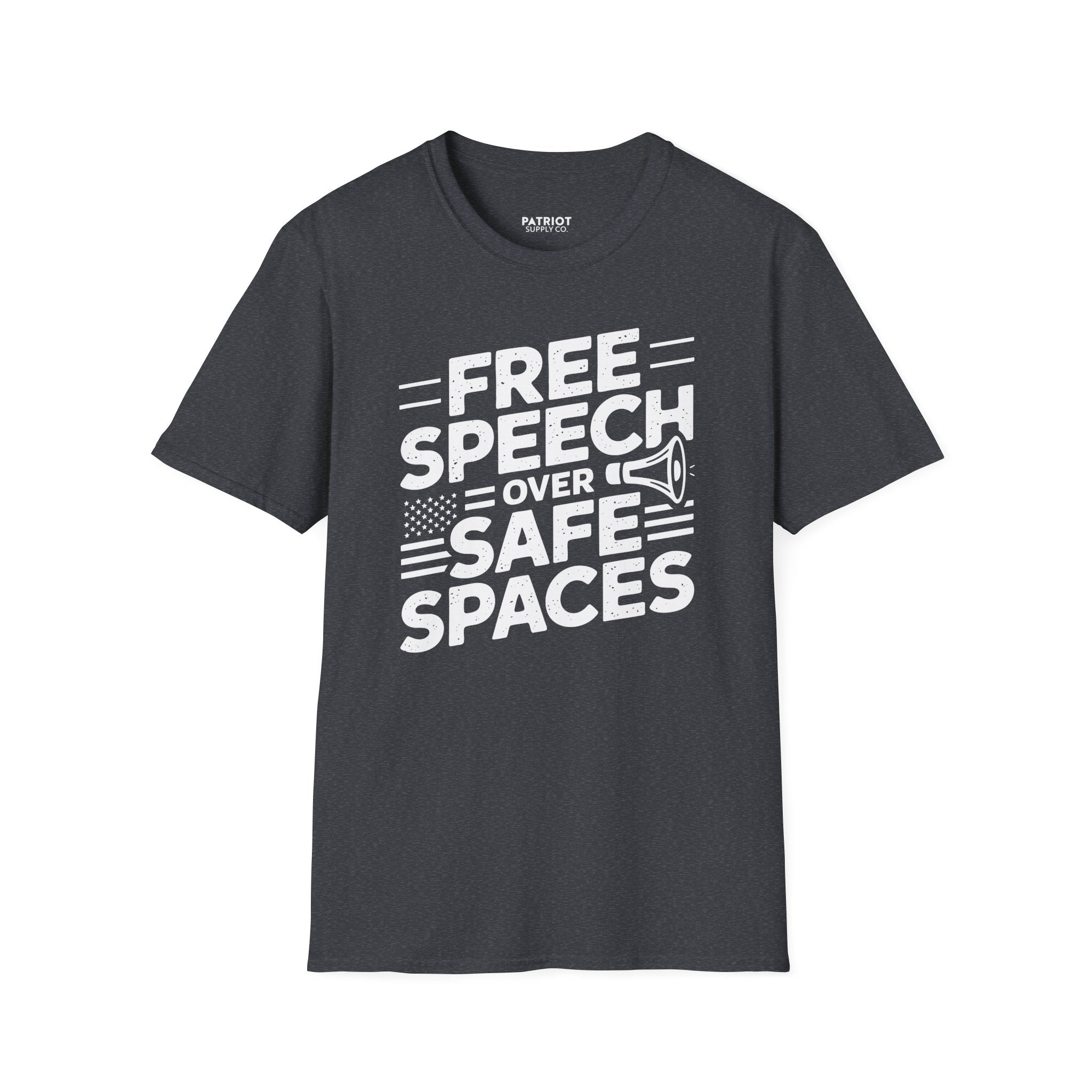 Free Speech Over Safe Spaces - Conservative First Amendment Statement T-Shirt