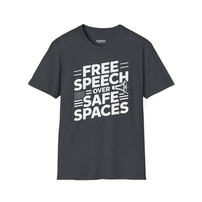 Free Speech Over Safe Spaces - Conservative First Amendment Statement T-Shirt