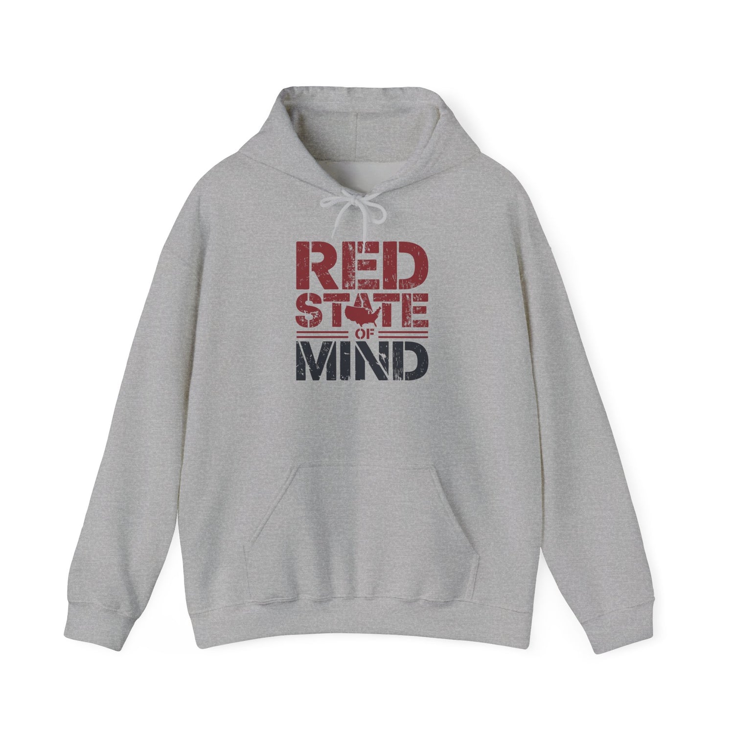 Red State of Mind Hooded Sweatshirt - Conservative Values Comfort Wear