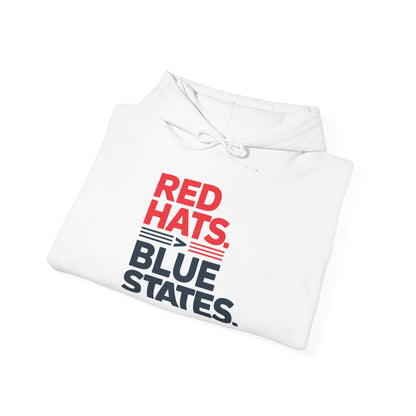 Red Hats &gt; Blue States Hooded Sweatshirt - Conservative State Pride Comfort Wear