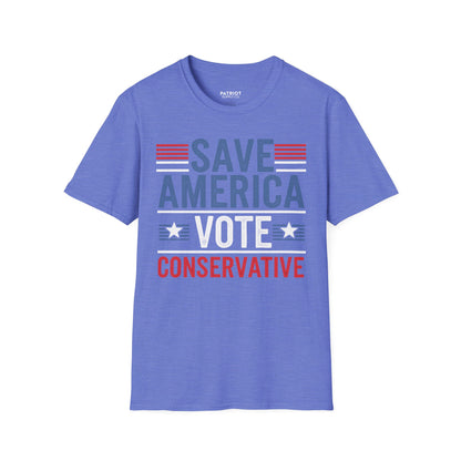 Save America Vote Conservative - Patriotic Election Statement T-Shirt
