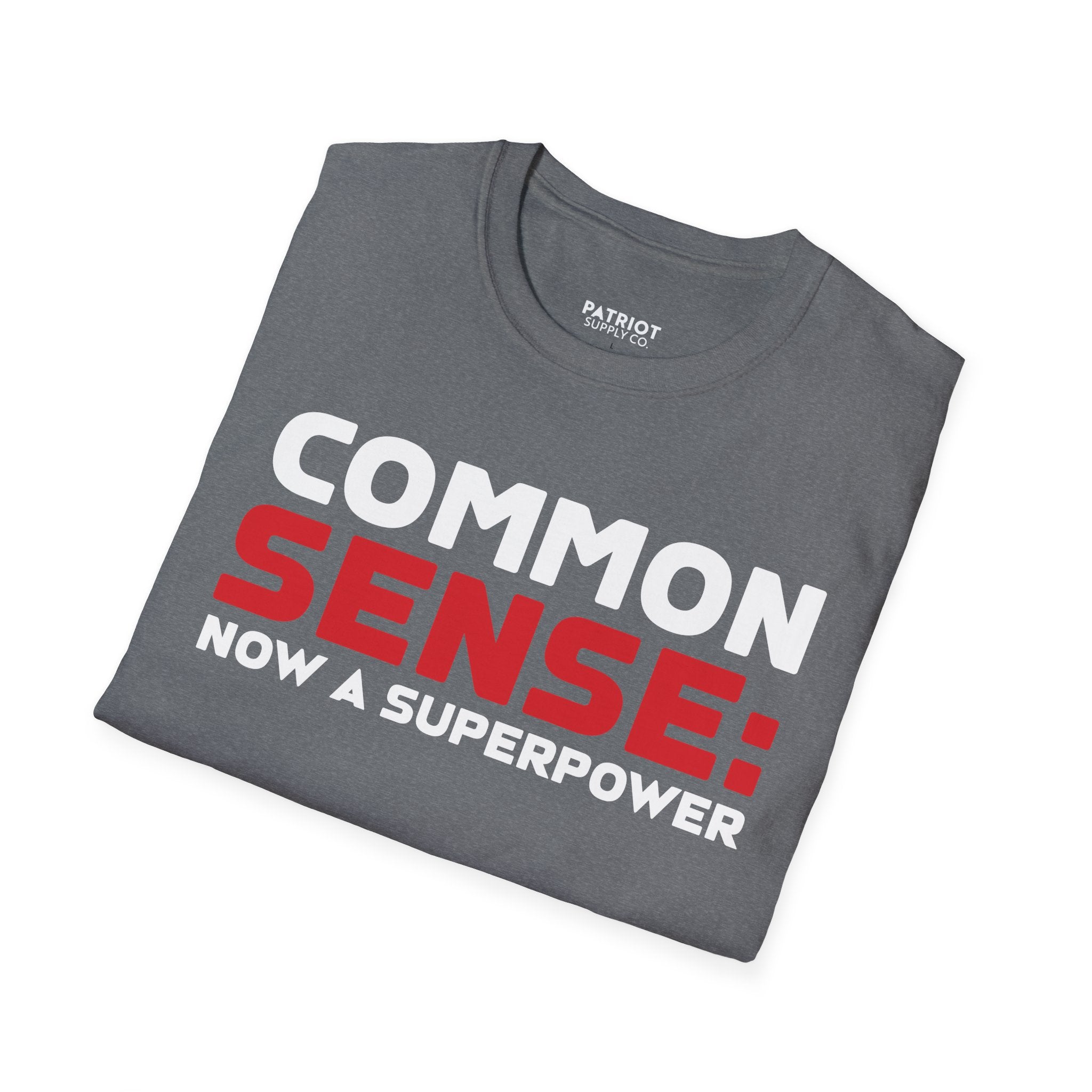 Common Sense Now A Superpower - Conservative Truth Statement T-Shirt