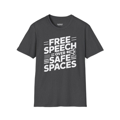 Free Speech Over Safe Spaces - Conservative First Amendment Statement T-Shirt