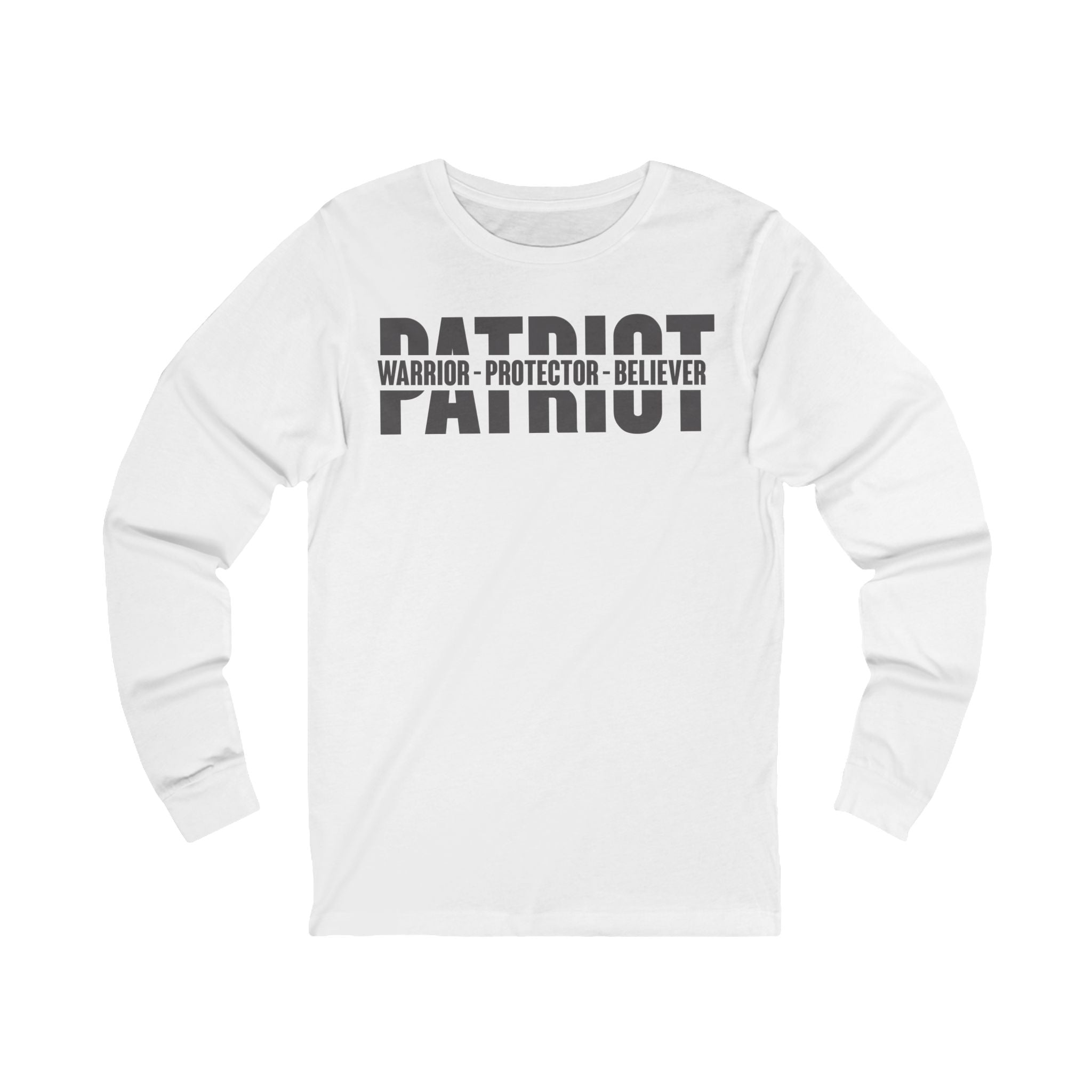 Patriotic Warrior Long Sleeve Tee - Conservative Faith and Freedom Statement Shirt