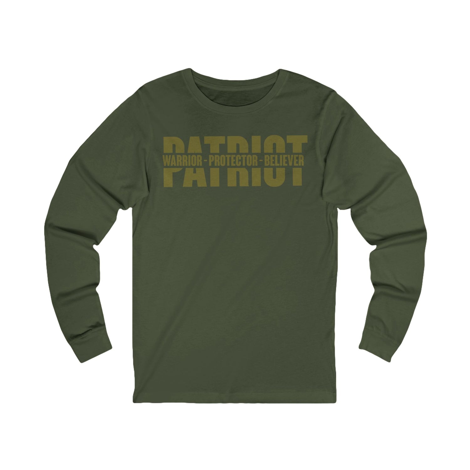 Patriotic Warrior Long Sleeve Tee - Conservative Faith and Freedom Statement Shirt