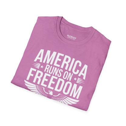 America Runs on Freedom Not Green Energy - Conservative Energy Independence T-Shirt