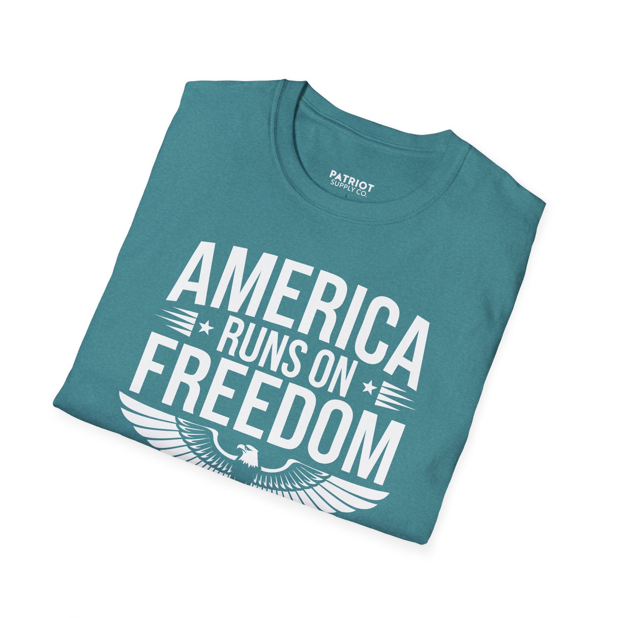 America Runs on Freedom Not Green Energy - Conservative Energy Independence T-Shirt