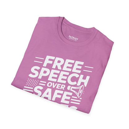 Free Speech Over Safe Spaces - Conservative First Amendment Statement T-Shirt