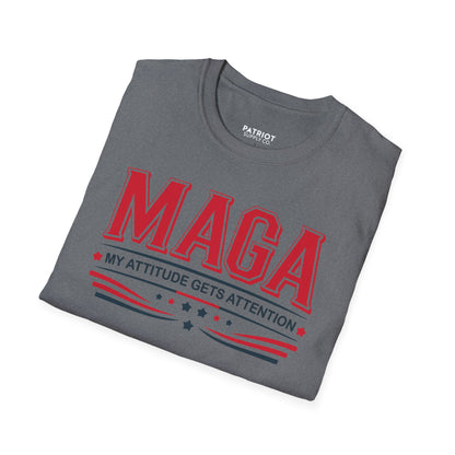 MAGA My Attitude Gets Attention - Bold Conservative Statement T-Shirt