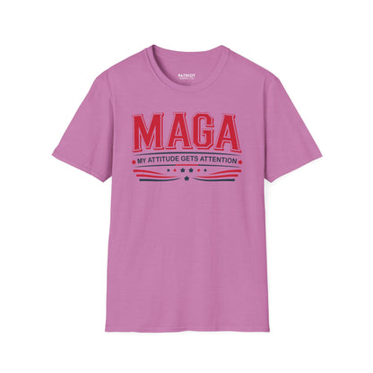 MAGA My Attitude Gets Attention - Bold Conservative Statement T-Shirt