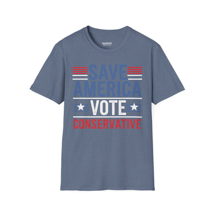 Save America Vote Conservative - Patriotic Election Statement T-Shirt