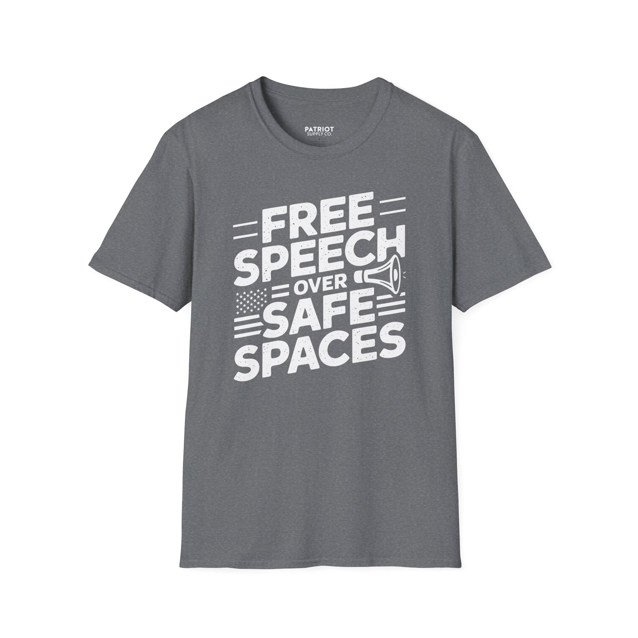Free Speech Over Safe Spaces - Conservative First Amendment Statement T-Shirt