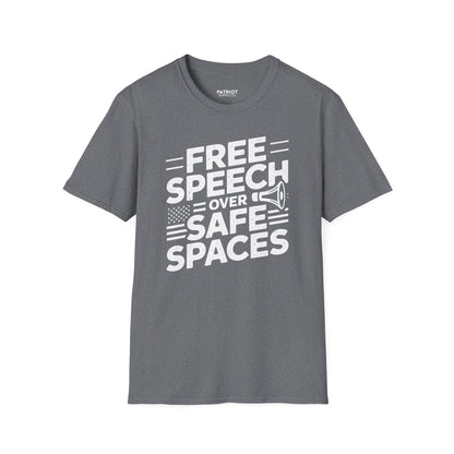 Free Speech Over Safe Spaces - Conservative First Amendment Statement T-Shirt