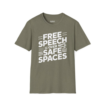 Free Speech Over Safe Spaces - Conservative First Amendment Statement T-Shirt