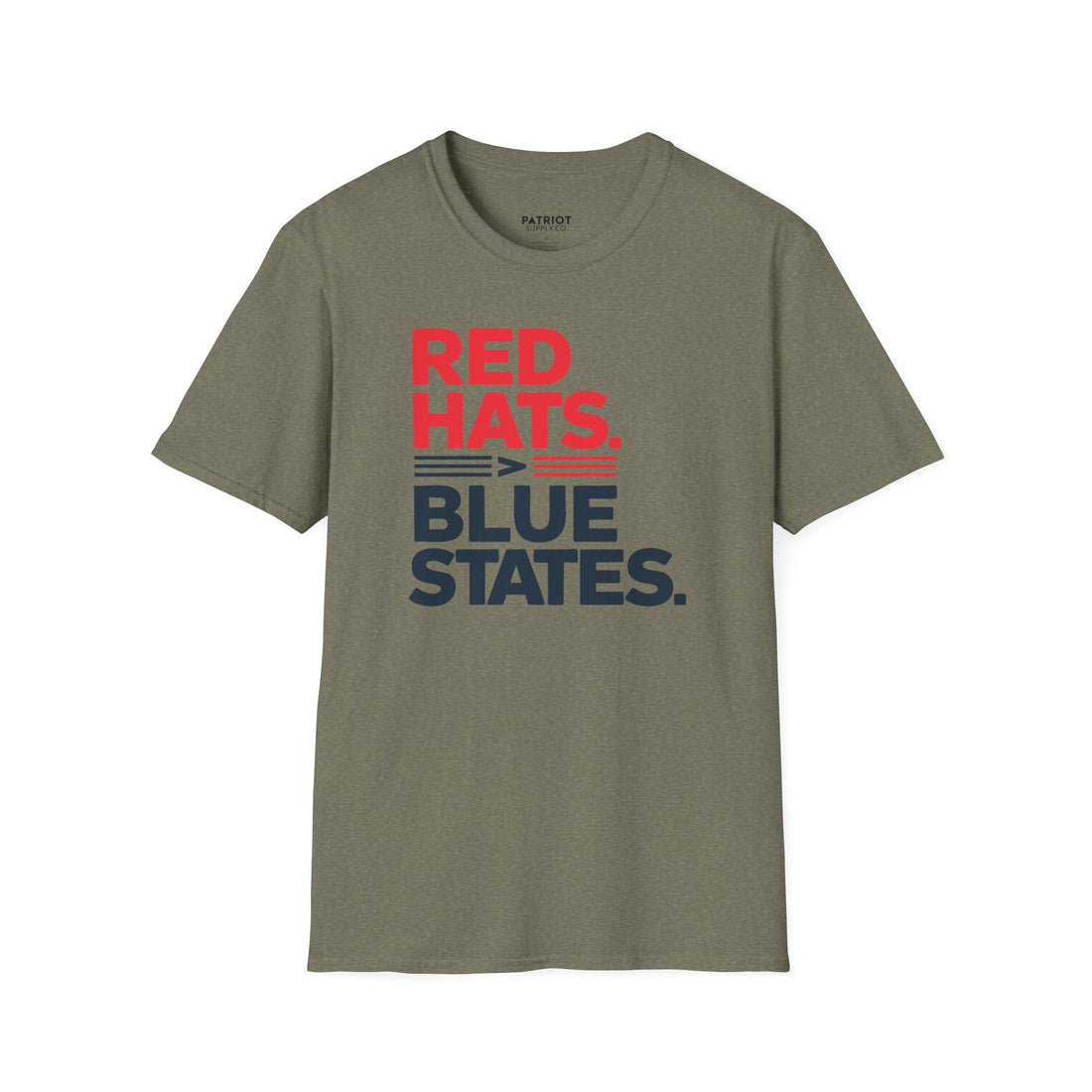 Red Hats &gt; Blue States - Conservative State Pride Statement T-Shirt