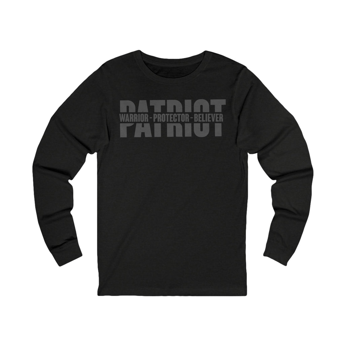 Patriotic Warrior Long Sleeve Tee - Conservative Faith and Freedom Statement Shirt