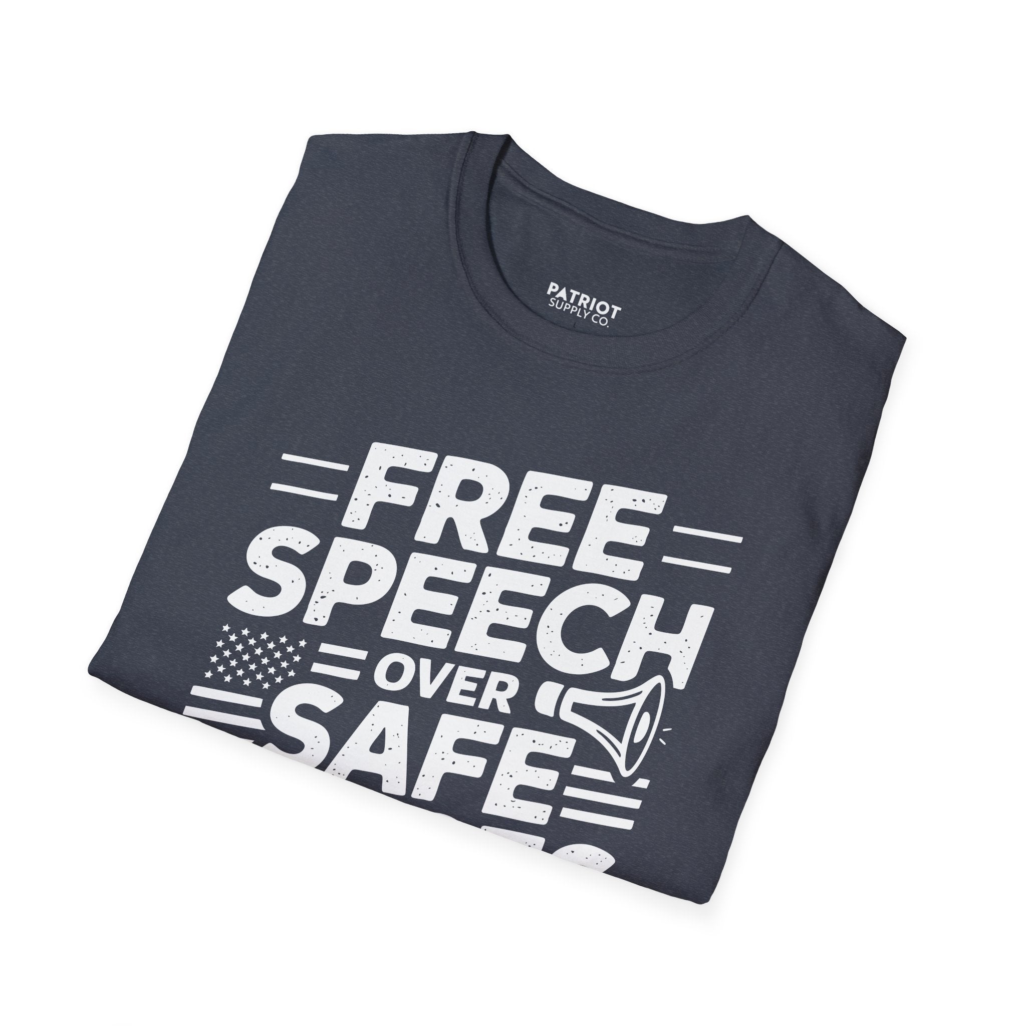 Free Speech Over Safe Spaces - Conservative First Amendment Statement T-Shirt