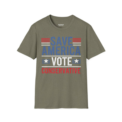 Save America Vote Conservative - Patriotic Election Statement T-Shirt