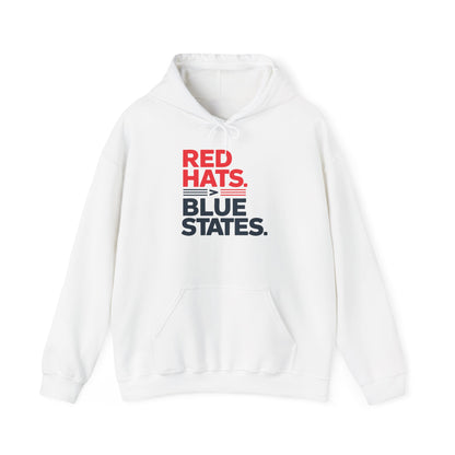 Red Hats &gt; Blue States Hooded Sweatshirt - Conservative State Pride Comfort Wear