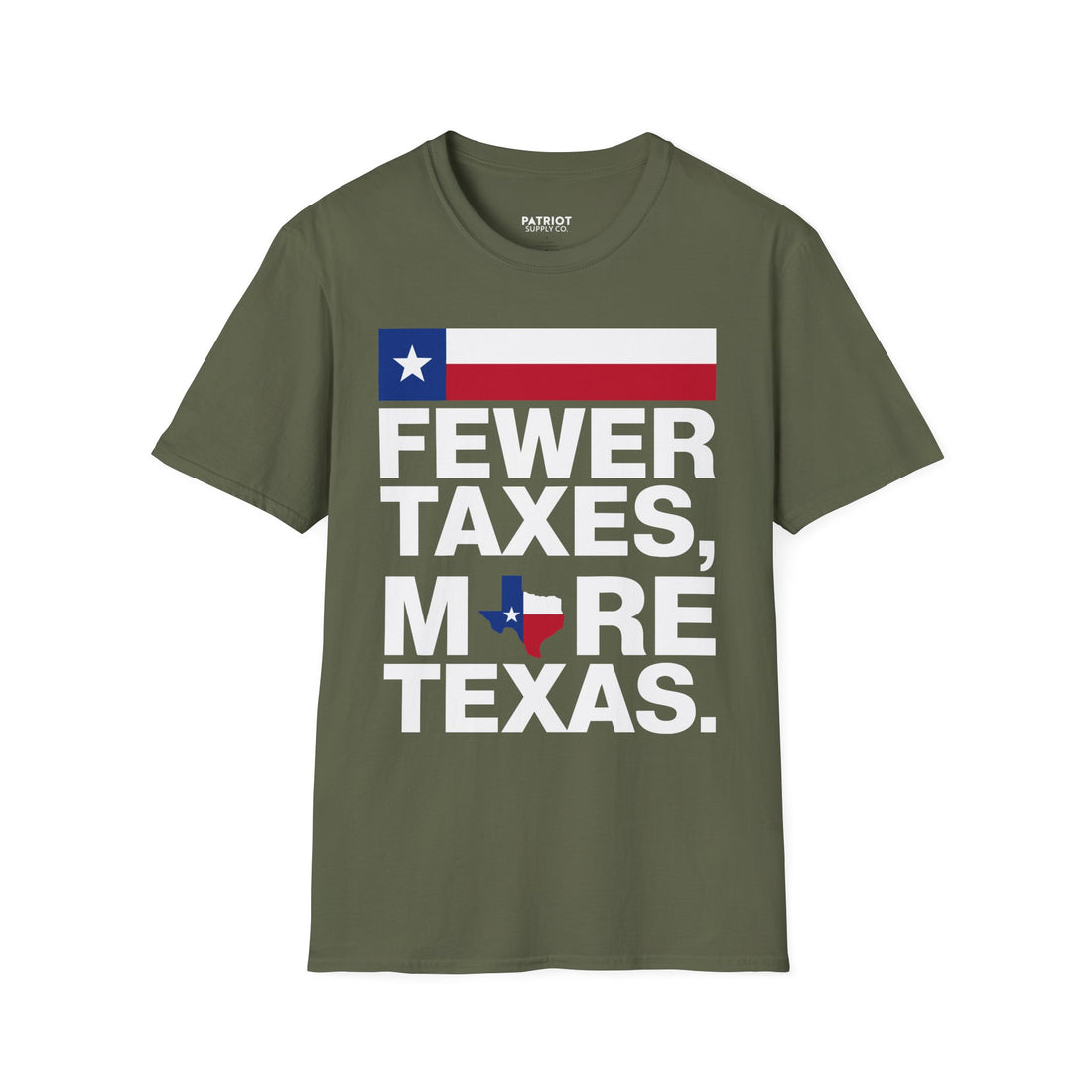 Fewer Taxes More Texas T-Shirt - Conservative Texas Pride Tee | Anti-Tax Lone Star State Apparel