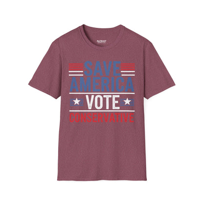 Save America Vote Conservative - Patriotic Election Statement T-Shirt