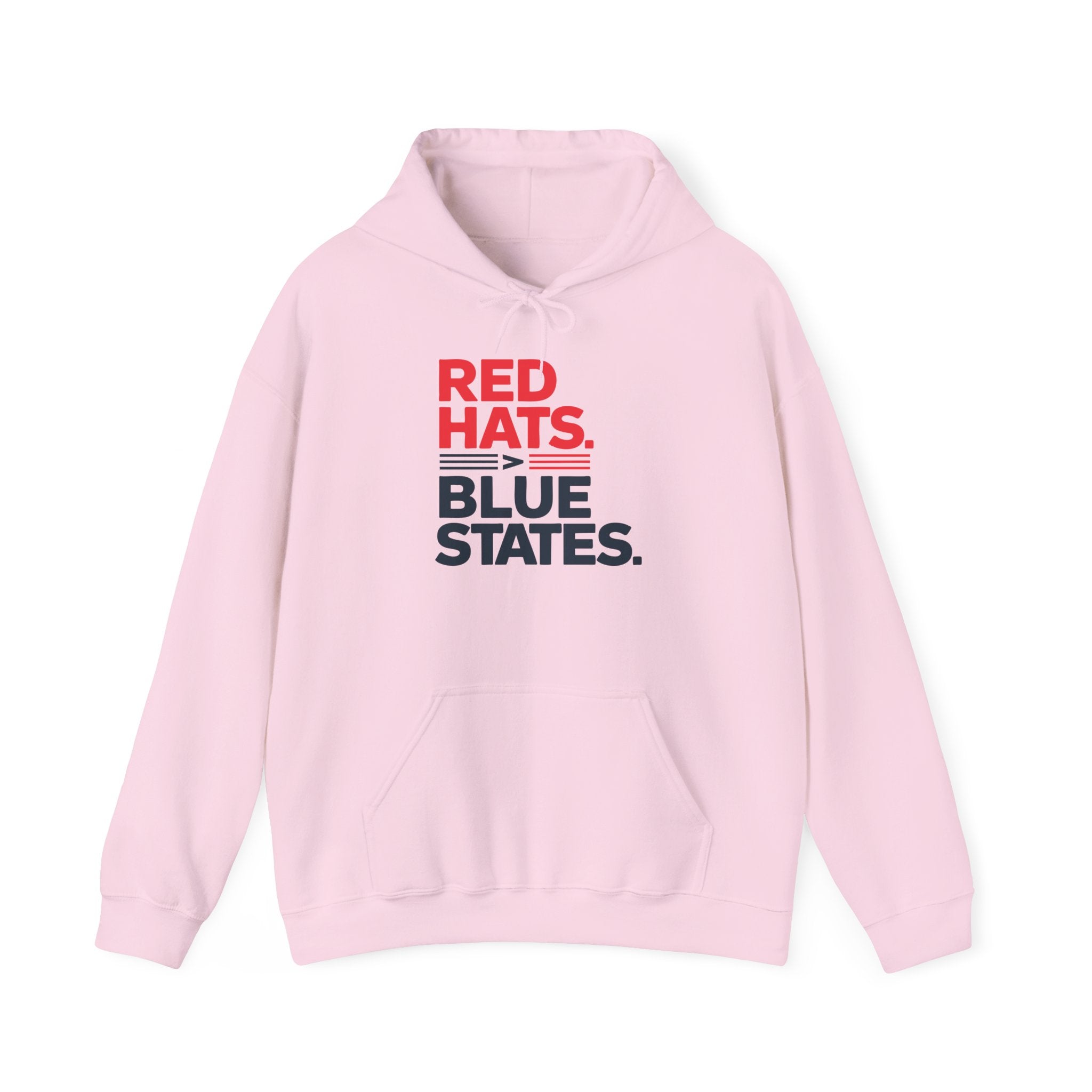 Red Hats &gt; Blue States Hooded Sweatshirt - Conservative State Pride Comfort Wear