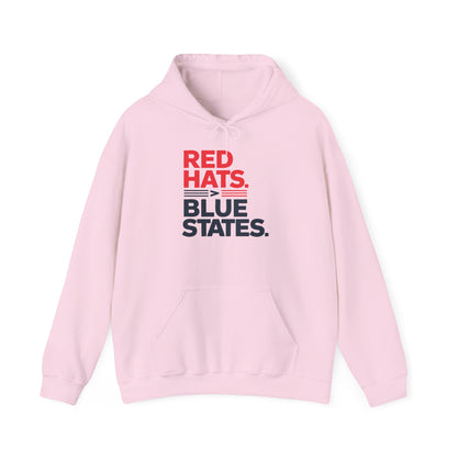 Red Hats &gt; Blue States Hooded Sweatshirt - Conservative State Pride Comfort Wear