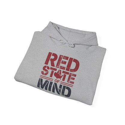 Red State of Mind Hooded Sweatshirt - Conservative Values Comfort Wear