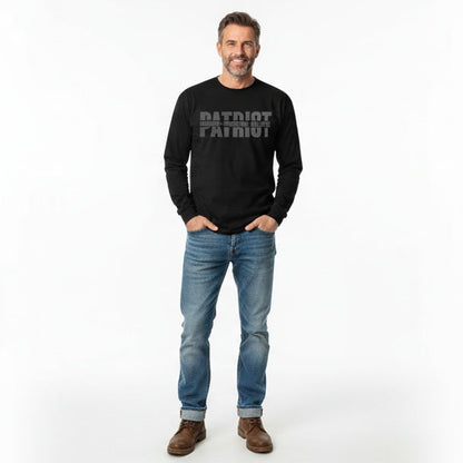 Patriotic Warrior Long Sleeve Tee - Conservative Faith and Freedom Statement Shirt